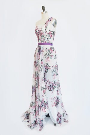 VESTIDO STRAPLESS UN HOMBRO LENTEJUELAS PASTEL
